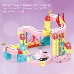 Nouveauté : Ensembles <span class=keywords><strong>de</strong></span> jouets éducatifs en cubes pour enfants, avec pistes <span class=keywords><strong>de</strong></span> course <span class=keywords><strong>de</strong></span> voitures à assembler soi-même et rails <span class=keywords><strong>de</strong></span> <span class=keywords><strong>train</strong></span>, vente en gros - Product Image 1