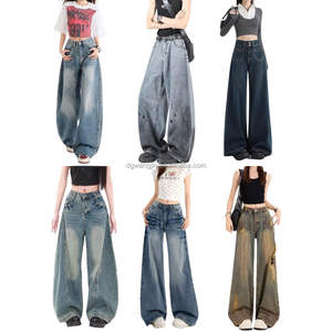 Nouveaux <span class=keywords><strong>Jeans</strong></span> <span class=keywords><strong>Femme</strong></span> 2026 Coupe Ample Grande Taille avec Poches Design Mixte - Product Image 3