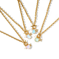 Petits pendentifs colorés en matériaux mixtes, breloques en acier inoxydable, collier tendance pour femmes, accessoires de bijoux, vente en gros TGXL14104