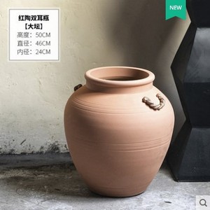Bouteille <span class=keywords><strong>en</strong></span> céramique <span class=keywords><strong>en</strong></span> grès <span class=keywords><strong>avec</strong></span> poignées décoration de salon pot de poterie cylindre <span class=keywords><strong>en</strong></span> céramique vase à fleurs d'hôtel debout au sol - Product Image 6