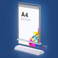 Boîtes lumineuses publicitaires personnalisées rechargeables, porte-menus de restaurant, présentoir de table pour bar et magasin, panneau lumineux LED mince