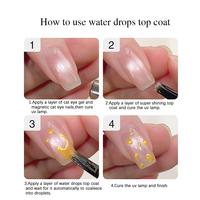 ZRKGEL Top Coat 3D Effet Goutte d'Eau Sans Essuyage Transparent Effet Goutte de Pluie Non Toxique Gel Polish UV/LED Qualité Salon DIY