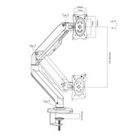 Support pour ordinateur portable de bureau à ressort à gaz flexible de bureau moderne en gros et bras de moniteur à gaz unique réglable pour ordinateur