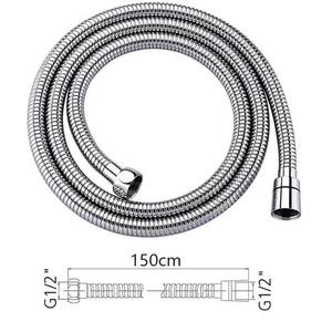Tuyau de douche de 1/2 pouces en acier inoxydable, câble de douche chromé de remplacement anti-pliage, anti-explosion et anti-fuite - Product Image 2