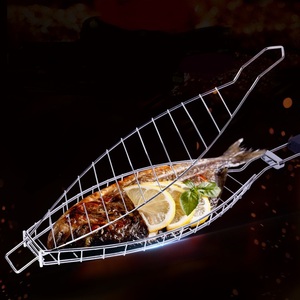 Poisson grillé à haute température à la maison avec un grand <span class=keywords><strong>filet</strong></span> à poisson grillé facile à nettoyer en plein air - Product Image 6