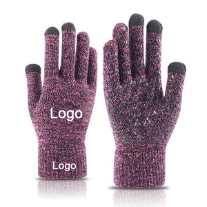 Guantes de esquí de punto cálidos de invierno con pantalla táctil de diseño OEM Guantes de mitones acrílicos antideslizantes de alta calidad - Product Image 4