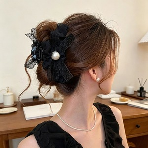 Acrylic <b>bow</b> hair <b>clip</b> 2025 new style hair <b>clip</b> head accessory back of head updo hair accessory shark <b>clip</b> high-end women's - Product Image 2