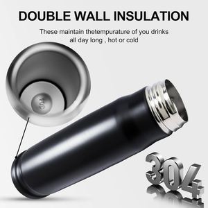 Custom logo Travel 350ml 500ml 1000ml Vacuum <b>Flask</b> Insulated Cup 304 Stainless Steel Bullet Tumbler Bullet Shape Water Bottle - Product Image 5