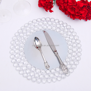 Plato de Presentación de Metal con Borde de Cristal, Ecológico, de 13 Pulgadas, Diseño Adorable, Moderno, Personalizado, para Uso en el Hogar, Hoteles, Restaurantes y Bodas - Product Image 1