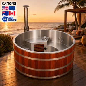 Kaitong Spa de Luxe pour Dix Personnes, 110 Volts, Coin Extérieur, Bain à Remous Extérieur en Bois de Cèdre Chauffé au Feu Naturel - Product Image 1