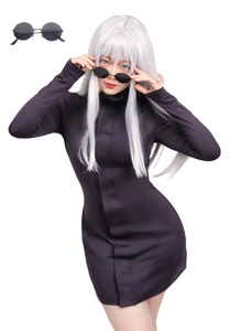 Costume de <span class=keywords><strong>Cosplay</strong></span> Halloween <span class=keywords><strong>Gojo</strong></span> Satoru pour Femme et Homme avec Lunettes - Product Image 2