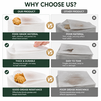 Sacs en papier sulfurisé ciré personnalisés, thermoscellables, résistants à la graisse, blancs, pour biscuits, boulangerie, pain, bonbons, emballage en vrac