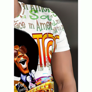 American <strong>70s</strong> Retro 3d Printing Rock Fashion Round Neck Loose Men's T-<strong>Shirt</strong> - Product Image 4