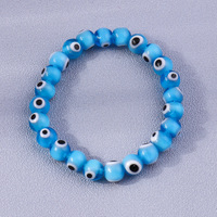 2025 nouvel accessoire pour les yeux: bracelet oeil du diable, bracelet en perles de verre colorées