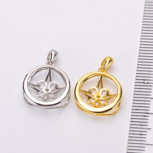 Collier pendentif en argent S925 avec perles de 11-12 mm, accessoires de perles DIY, support vide, édition légère tendance - 30379 - Product Image 2