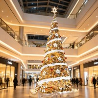 Grand sapin de Noël artificiel en cèdre de 6 m avec branches réalistes, lumières LED multicolores chaudes, personnalisable, pour une utilisation intérieure à la maison