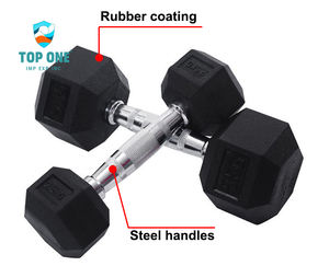 TopOne vente chaude rose or blanc coloré entraînement de gymnastique 10 15 25 35 livres ensemble haltères en caoutchouc hexagonal - Product Image 3