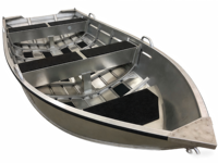 Bateau de pêche en aluminium à fond plat de 4,2 m, léger, soudé, pour rivière, lac et côtes proches