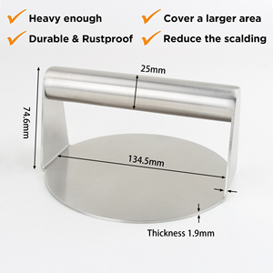 Durevole rotonde Burger Smasher Press personalizzabile in acciaio inox <span class=keywords><strong>Hamburger</strong></span> carne alla griglia <span class=keywords><strong>accessori</strong></span> <span class=keywords><strong>per</strong></span> uso cucina - Product Image 5