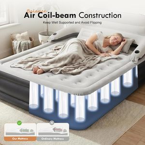 In Stock Customizable High Comfort Blow-up Mattress Inflatable Air <b>Sofa</b> <b>Bed</b> with Pump Headrest Foldable for Outdoor Camping - Product Image 4