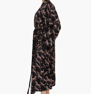 Robe de nuit longue pour femme de style <span class=keywords><strong>kimono</strong></span>, col en V, fermeture à cordon, design imprimé, peignoir élégant, pyjamas pour femmes - Product Image 3