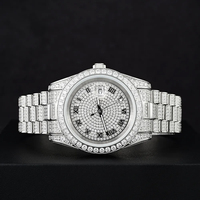Montres automatiques de luxe avec logo personnalisé, style Hip Hop, entièrement serties de diamants (test diamant positif), mouvement de luxe, Moissanite VVS de qualité présidentielle