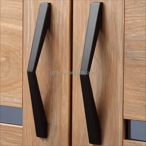 Poignées de porte modernes en alliage de zinc noir mat, accessoires de meubles, poignées de porte de placard noir, design moderne - Product Image 6