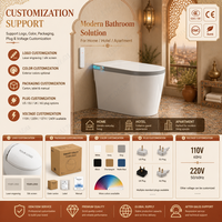 WC intelligent monobloc en céramique avec capteur de pied à clapet automatique, chasse d'eau à siphon, chasse d'eau intelligente, chasse d'eau à siphon en S allongée, siège chauffant