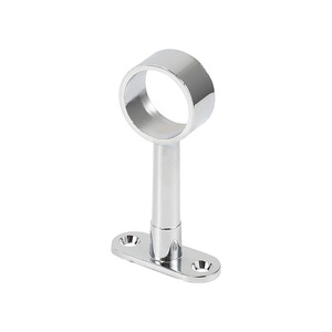 Zinc Alloy Wardrobe Rod <b>Bracket</b> 16mm Wall Mount Chrome Plated Non-Detachable Hardware Accessory - Product Image 3