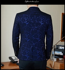 M- 3XL Jacquard <span class=keywords><strong>Blazer</strong></span> Slim Fit pour hommes Slim Masculino affaires décontracté hommes élégant <span class=keywords><strong>Blazer</strong></span> printemps automne Jacquard Blazers - Product Image 6