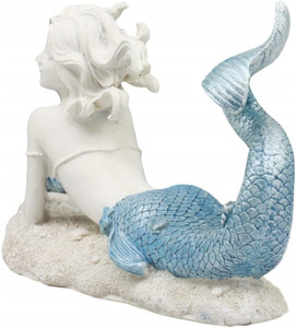 Statua in Resina della Dea dell'Oceano, Sirena Celeste Blu con Coda, 20 cm, Figurina Rilassante Sotto <span class=keywords><strong>il</strong></span> <span class=keywords><strong>Mare</strong></span> - Product Image 3