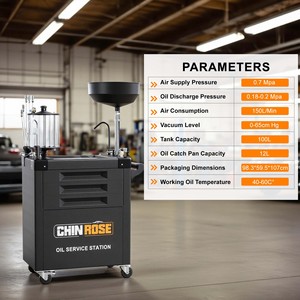 Chariot de <span class=keywords><strong>vidange</strong></span> d'huile pour atelier automobile 70L, <span class=keywords><strong>kit</strong></span> pneumatique pour huile usagée avec rangement d'outils - Product Image 6