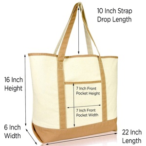 Large <b>Canvas</b> <b>Bag</b> with Zipper and Open Closure-Classic Stylish Design Sturdy Base & Multiple Pockets for Easy Organization - Product Image 4