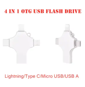 4 in 1Type-C otg usb flash drive 16G 32G 64G pendrive 128G usb stick 256G memory stick regalo personalizzato mini USB flash drive