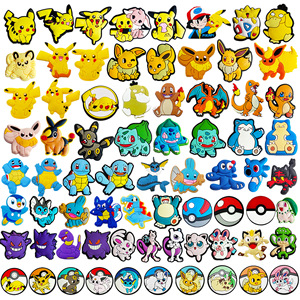 Charmes de chaussures en caoutchouc souple PVC pour sabots, vente en gros, dessin animé, anime, Pikachu, <span class=keywords><strong>Pokémon</strong></span> - Product Image 1