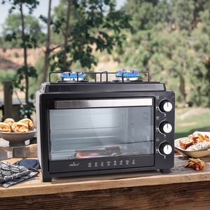 Cuisinière à gaz avec <span class=keywords><strong>four</strong></span> et grill, livraison à temps, usage domestique et commercial, pour griller la <span class=keywords><strong>pizza</strong></span>, la viande, cuisiner en plein air, camping, <span class=keywords><strong>four</strong></span> à gaz - Product Image 2