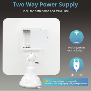 Nhà Máy Bán buôn cá nhân LED thắp sáng 20x Magnifying có thể gập lại cảm ứng vuông cảm biến trang điểm gương 360 độ xoay hút - Product Image 4