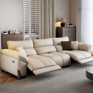 Canapé d'angle inclinable en cuir JINS Europe, nouveau design tendance, 7 places, design minimaliste, idéal pour villa, atelier, <span class=keywords><strong>salon</strong></span> - Product Image 4