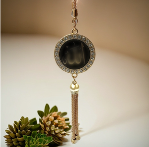 Ornement de <span class=keywords><strong>voiture</strong></span> à suspendre avec chaîne, Allah Muhammad, pendentif rond <span class=keywords><strong>en</strong></span> métal avec strass, calligraphie arabe, cadeau musulman pour l'Aïd et le Ramadan - Product Image 5