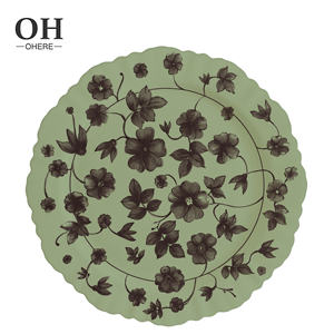 Service de vaisselle en porcelaine vintage gris-vert irrégulier pour mariage, location, vaisselle en céramique, vente en gros - Product Image 2