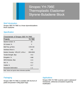Copolymère bloc styrène-butadiène Sinopec <span class=keywords><strong>SBS</strong></span> YH-796E ventes directes <span class=keywords><strong>Sbs</strong></span> caoutchouc thermoplastique styrène butadiène <span class=keywords><strong>SBS</strong></span> caoutchouc - Product Image 3