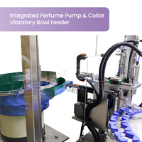 Machine de remplissage, de sertissage et de marquage laser automatique YETO pour flacons de parfum liquide, idéale pour les petites lignes de production.
