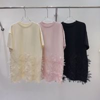 Robe longue élégante ornée d'un nœud en strass pour femmes, tunique décontractée pour soirée
