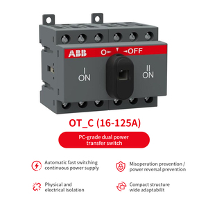 Interruptor de Transferencia de Energía Dual de Grado PC, Tipo Manual A-BB OT_C (16-125A), OTMOT16F3C 10136389 10157814, en Stock - Product Image 2