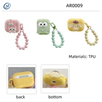 Étui pour écouteurs Airpods 1 2 3 4 Pro 2 3 en TPU écologique antichoc avec bracelet perlé, motif lapin, grenouille, chiot