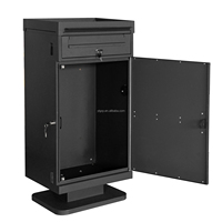 Metall Outdoor Wand montage verzinkter Stahl Pulver beschichtung große Paket Drop Boxen mit Blumentopf Solar licht