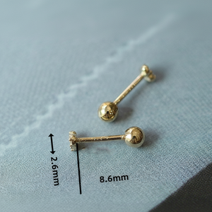 Pendientes de Botón de Oreja Miniatura con Forma de Flor de Cuarzo Dorado 9K GOL Dtutu al por Mayor, Unisex, Encantadores, con Cierre de Rosca, Kj273, Joyería Fina - Product Image 1