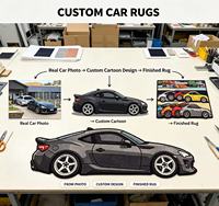 Moderner Cartoon-Design Teppich für Heimdekoration, Abstrakter Unregelmäßiger Teppich mit Automotiv, Maßgefertigte Teppiche mit Logo, Bodenmatte im Anime-Auto-Design