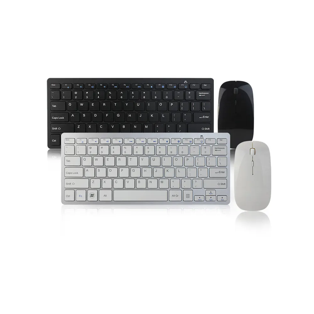2.4g mini multi media white optical wireless keyboard mouse sets combo for desktop/laptop