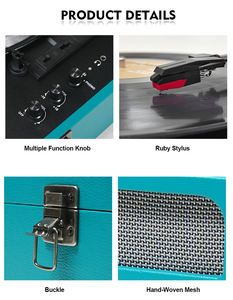 Audmic <span class=keywords><strong>Valise</strong></span> TE-108 Haut-parleurs Bluetooth DAB Radio Tourne-disque <span class=keywords><strong>Lecteur</strong></span> Vente Chaude <span class=keywords><strong>Vinyle</strong></span> Vidéo Accessoire Simple <span class=keywords><strong>Valise</strong></span> - Product Image 4